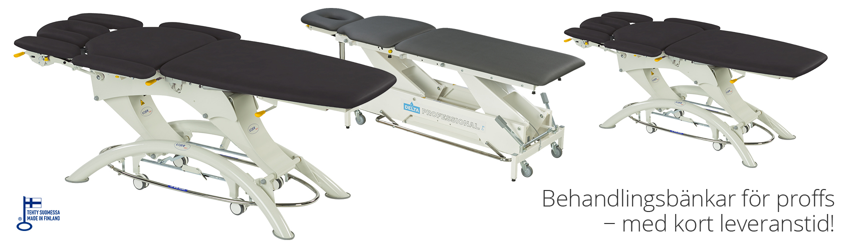 behandlingbänk direktleverans, lojer, delta, capre, fysioterapi, rehab, medema physio, medema
